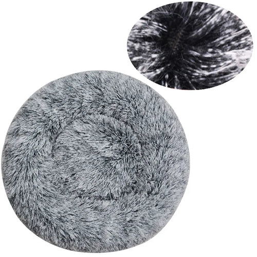 Round Dog Bed Winter Warm Cat Bed Plush Basket for Dog Washable Pet