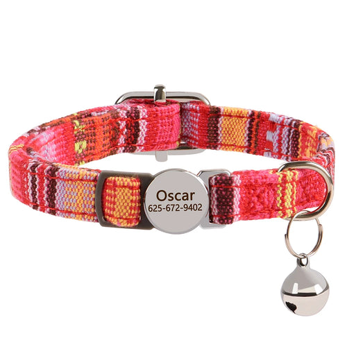 Cat Collar Free Personalized Kitten Collars Engraved Pet Puppy Name