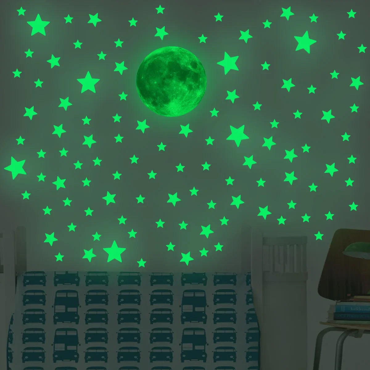 Luminous Moon Stars Wall Stickers for Kids room Bedroom Decor Glow in