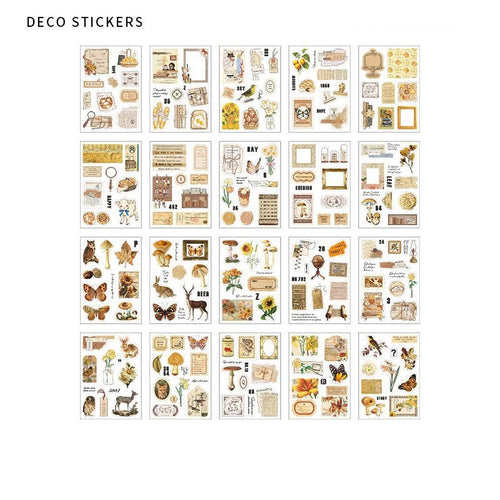 20 Sheets Vintage PET Sticker Book Diy Diary Butterfly INS Album