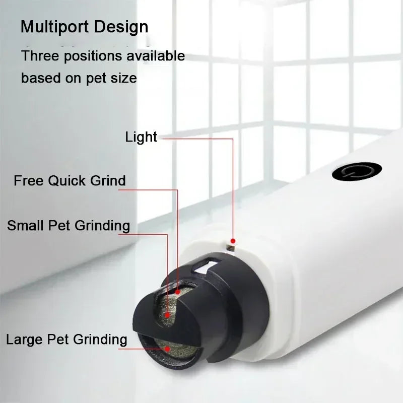 New Electric Dog Nail Clippers Rechargeable USB Charging LED Light