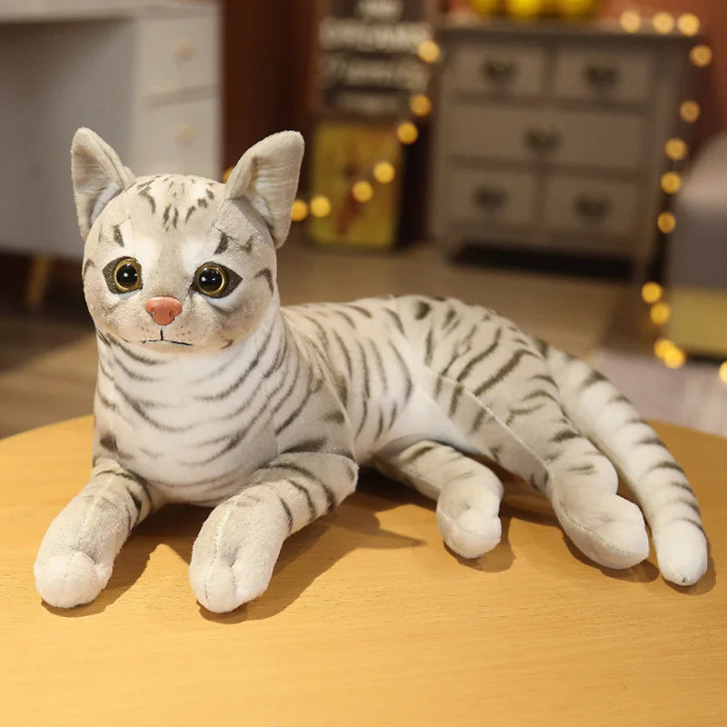 29cm Simulation American Shorthai &Siamese Cat Plush Stuffed Lifelike