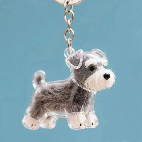 Cute Clear Puppy Hair Memorial DIY Pendant Keychain Decor Keepsake