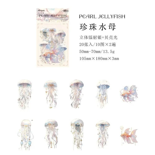 Unbounded Jellyfish Series PET Sticker Bag Dream Laser Watercolor