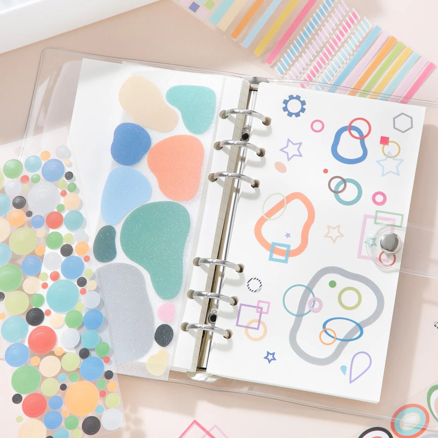 30sheets/lot Ins Style Star Circle Geometric Basic Pattern Stickers