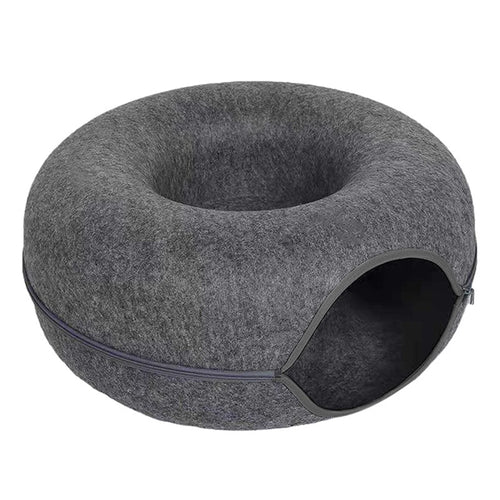 Felt Donut Bed for Cats House With Breather Hole Dog Bed Interactive