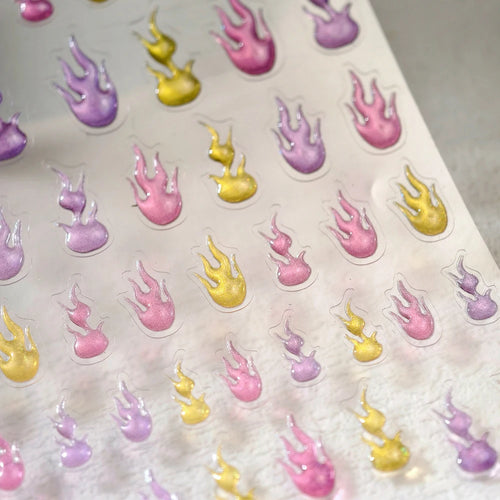 1 pc 5D Chinese style camellia nail sticker Vernal Equinox peach