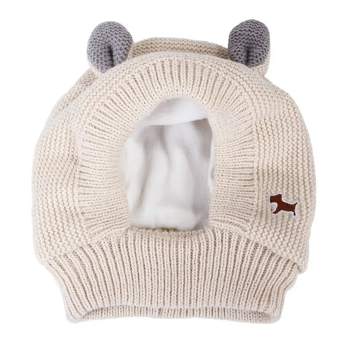 Quiet Dog Ear Muffs Noise Protection Pet Ears Covers Knitted Hat