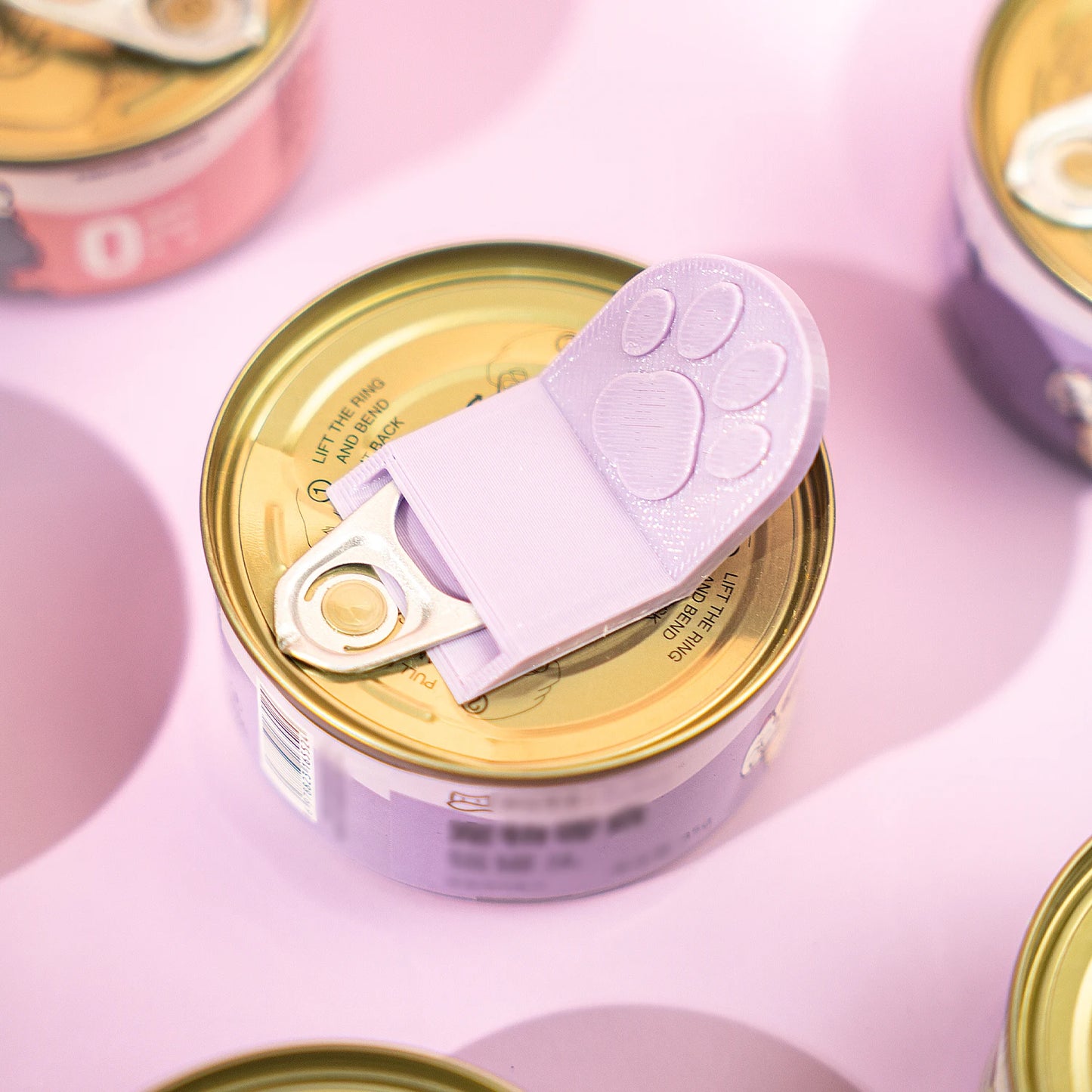 Cute Cat Paw Pet Food Can Opener Easy Ring Pull Opener Tool for Cat