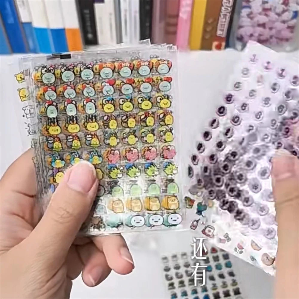 25Pcs 1750 Stickers MINI Cute emoji Cube Transparent Stickers PET DIY