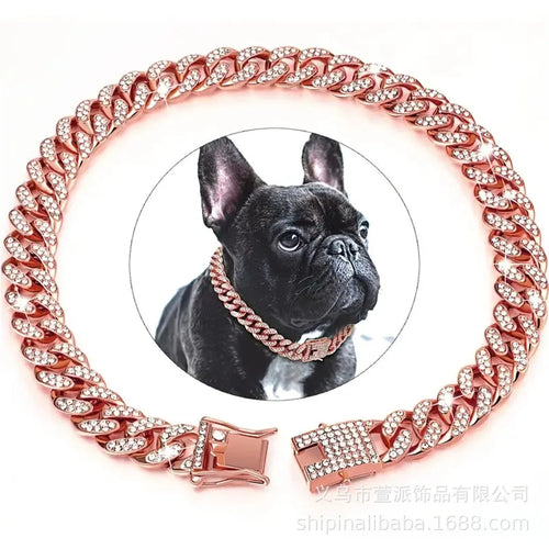 New Style Pet Collar Necklace Cat Dog Full Diamond Cuban Chains Dog