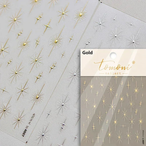 1pcs 5D Relief Kawaii Colorful Star Nail Art Stickers Multi Macaron