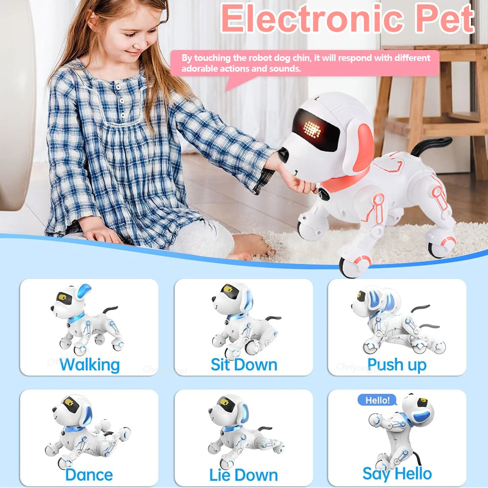 RC Robot Dog Electronic Stunt Pet Interactive Touch Programmable Smart