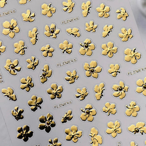 1 pc 5D Chinese style camellia nail sticker Vernal Equinox peach
