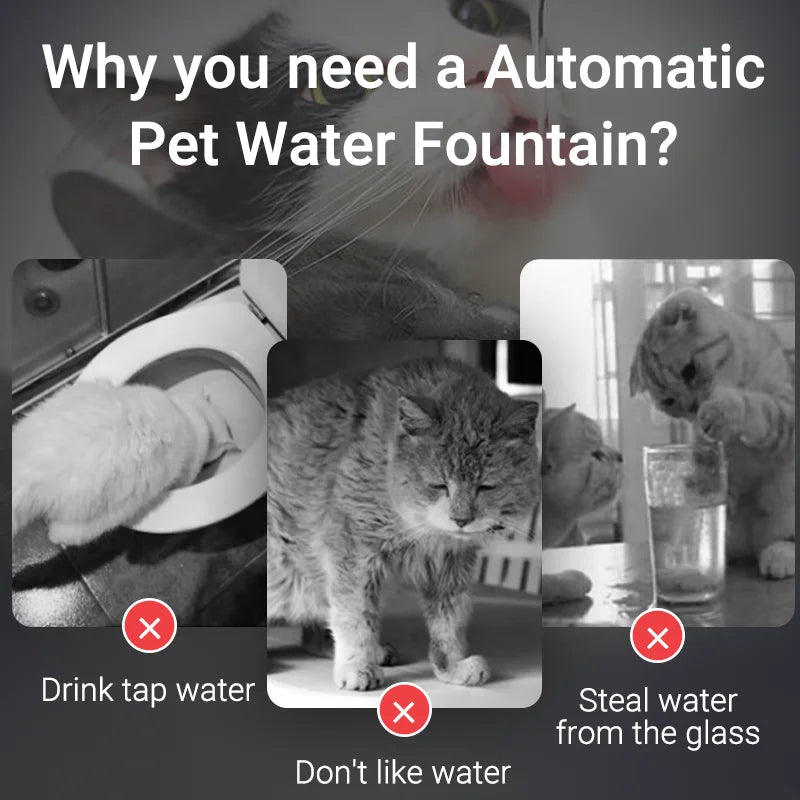 ROJECO Smart Cat Water Fountain Automatic Pet Water Dispenser For Cats