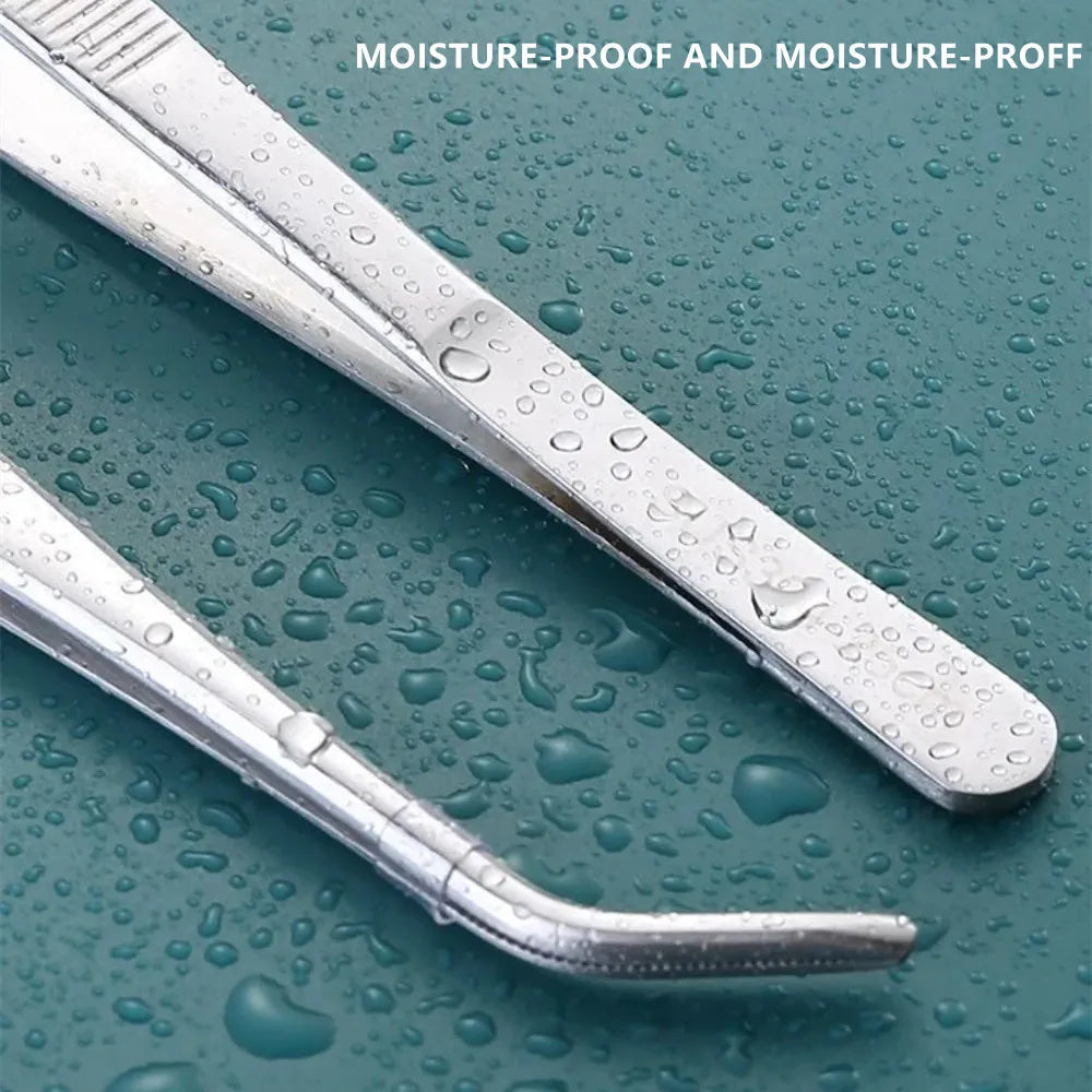 Stainless Multifuctional Steel Elbow Tweezers Aquarium Clip Long Tongs