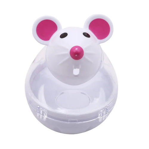 Pet Feeder Cat Toy Mouse Food Rolling Leakage Dispenser Bowl Playing