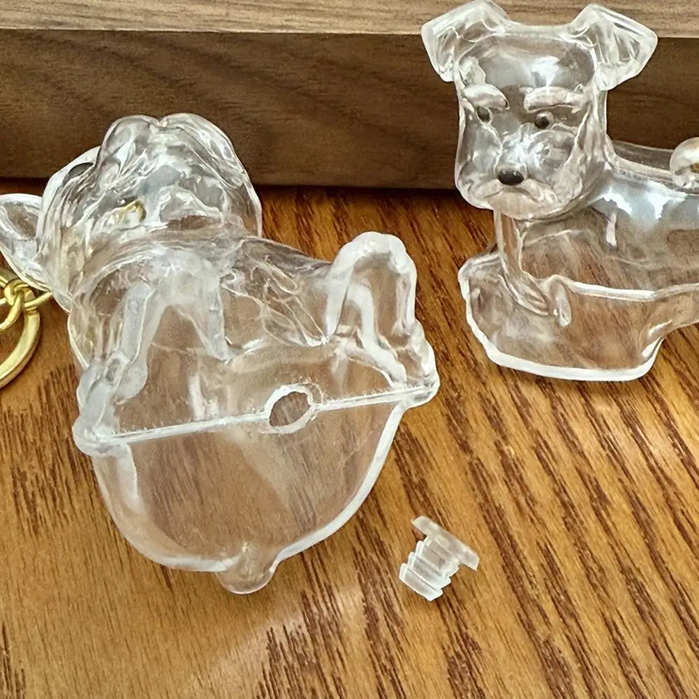 Transparent Cute Dog Hair Storage Keychain Pet Fur Keepsake Capsule