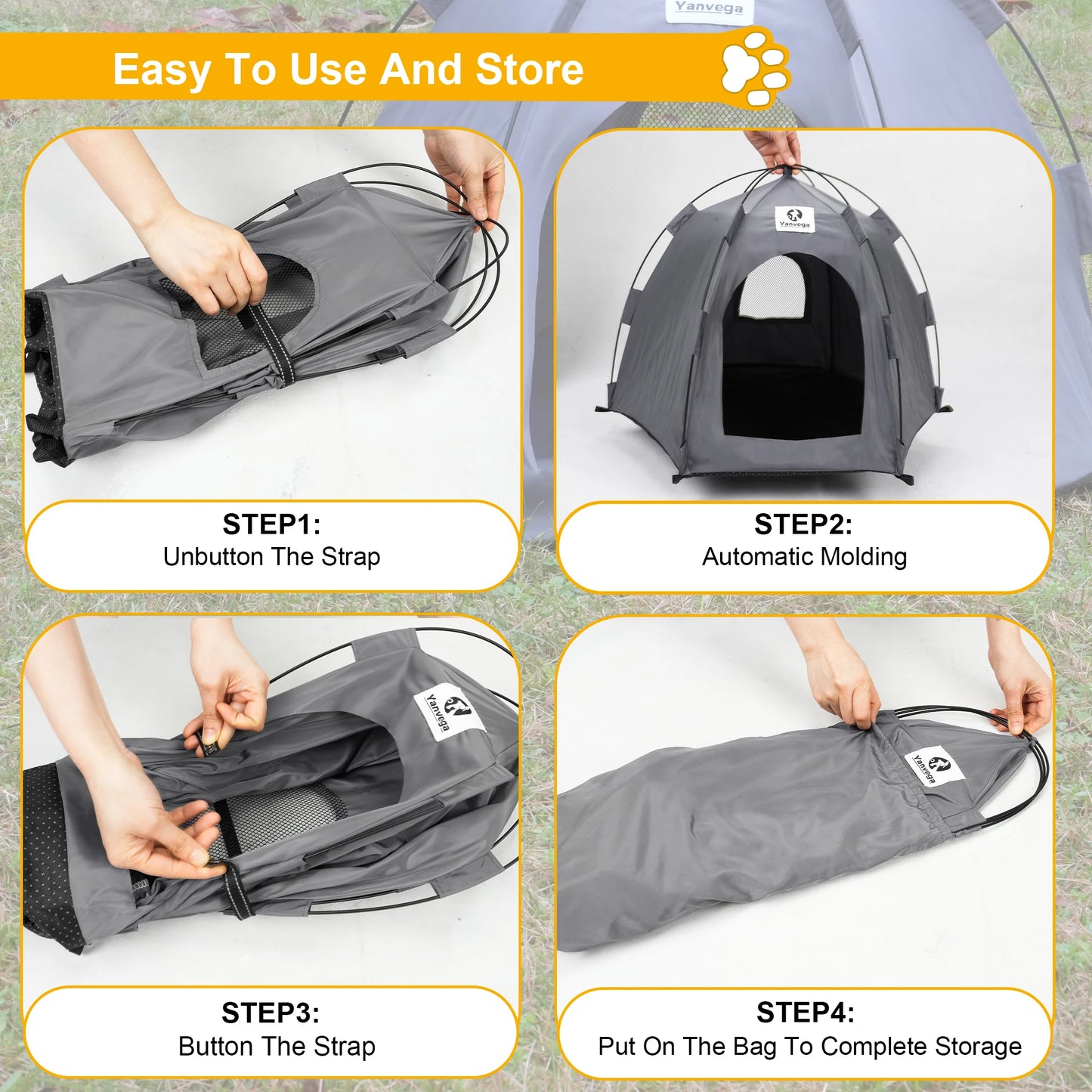 Yanvega Cat Tent Pet Supplies, Gray Cat Tent For Indoor Cat