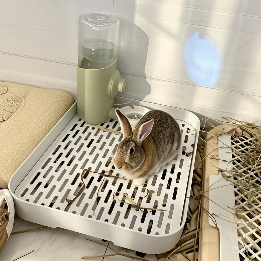 1pc Rabbit Litter Box Small Pet Toilet Tray Bunnie Corner Toilet Box