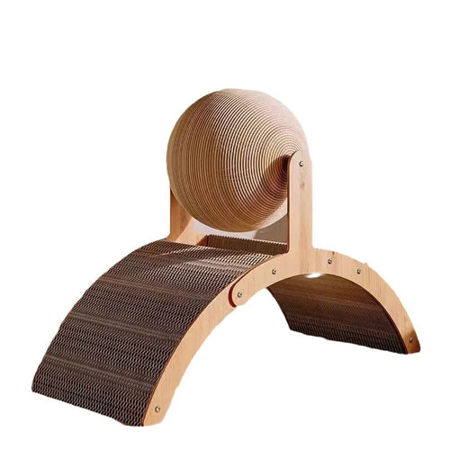 2 In 1 Wooden Cat Scratching Ball Sisal Scratch Board Durable Grinding