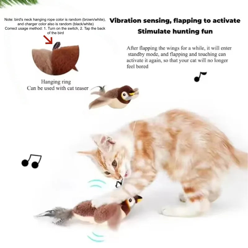 Hot Simulated Bird Cat Toy Interactive Toys Dog Rechargeable Chirping