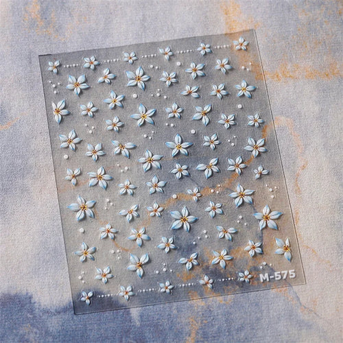 1 pc 5D Chinese style camellia nail sticker Vernal Equinox peach