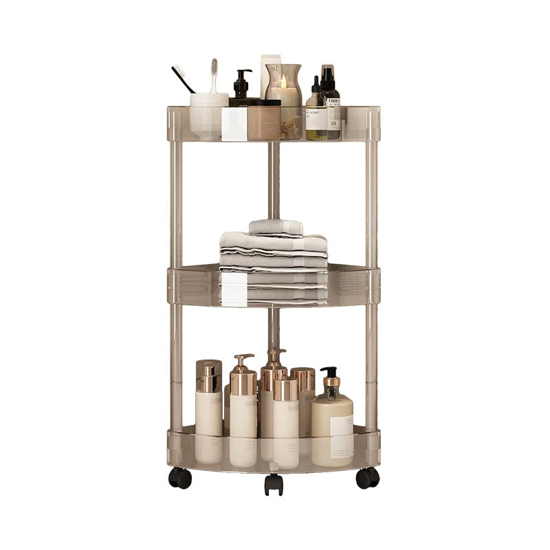 Fashion Rack Multi-Layer Transparent Bathroom Shelf Washbasin Storage
