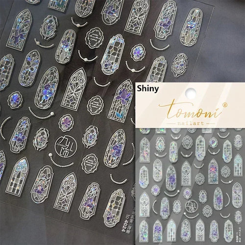 1piece 5Dcute tulip flower nail stickers high quality self-adhesive