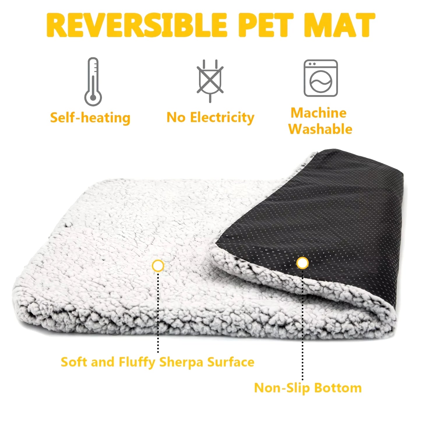 Self-Heating Pet Pads Blanket Puppy Pad Warm Cushion Mat for Cats Dogs