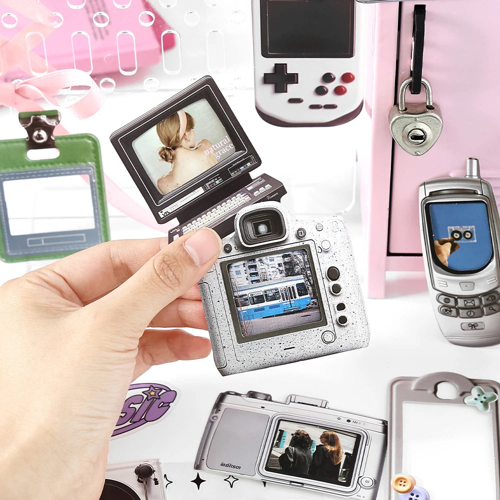 15pcs Kawaii Ins Electronic Memory Stickers Material Pack DIY Diary