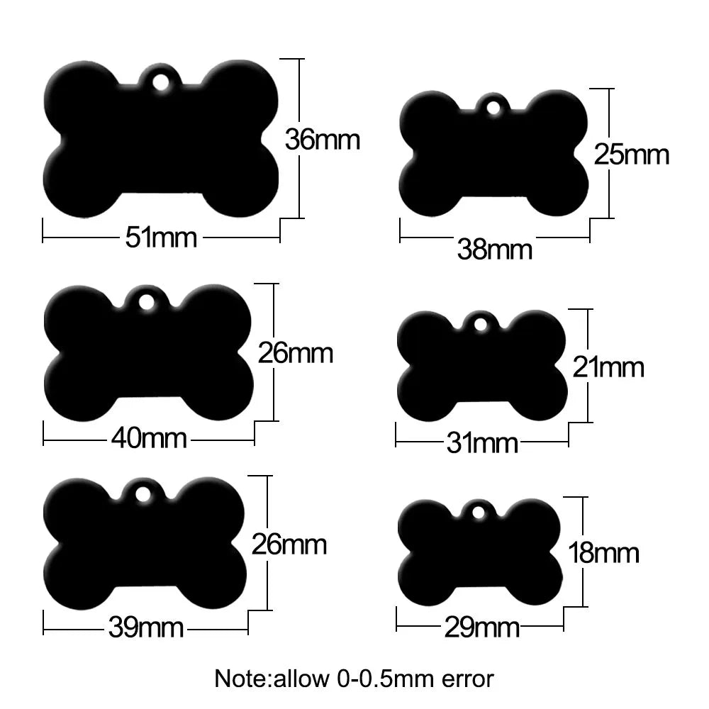 Wholesale 20Pcs Classic Bone Dog ID Tag Pet Tags Custom Anti-Lost