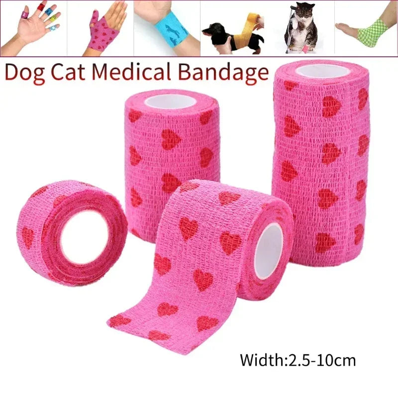Pet Dog Cat Medical Breathable Elastic Bandage Non-woven Pet Self