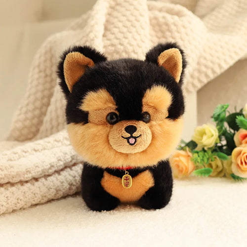 ZU Kawaii Teddy Pets Lifelike Fluffy Puppy Soft Doll Cute Small Chow
