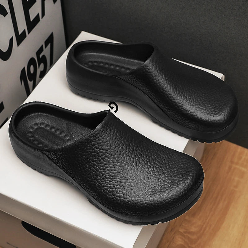 Men Slippers Couples Garden Clog Women Water Proof Chef Shoe