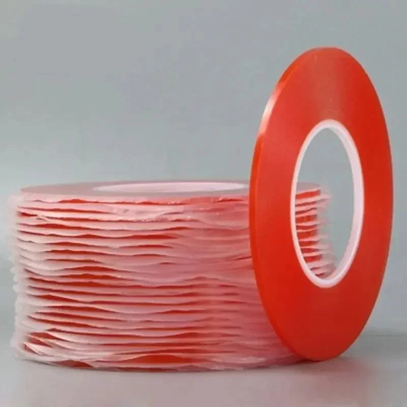 0.2MM 1/2/3/5/10mm 50M Strong Acrylic Adhesive PET Red Film Clear