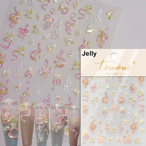 1piece 5Dcute tulip flower nail stickers high quality self-adhesive