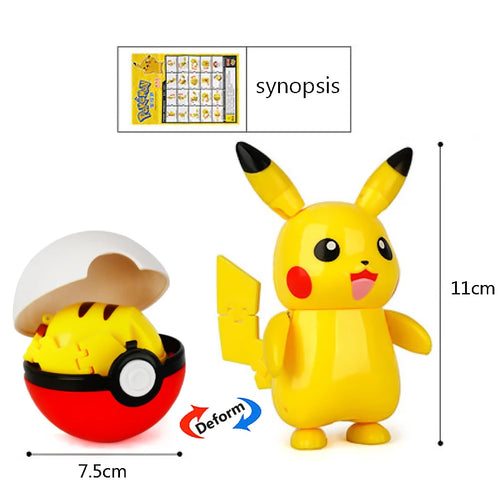 18 Styles Pokemon Anime Deformation Figures Pikachu Eevee Mewtwo