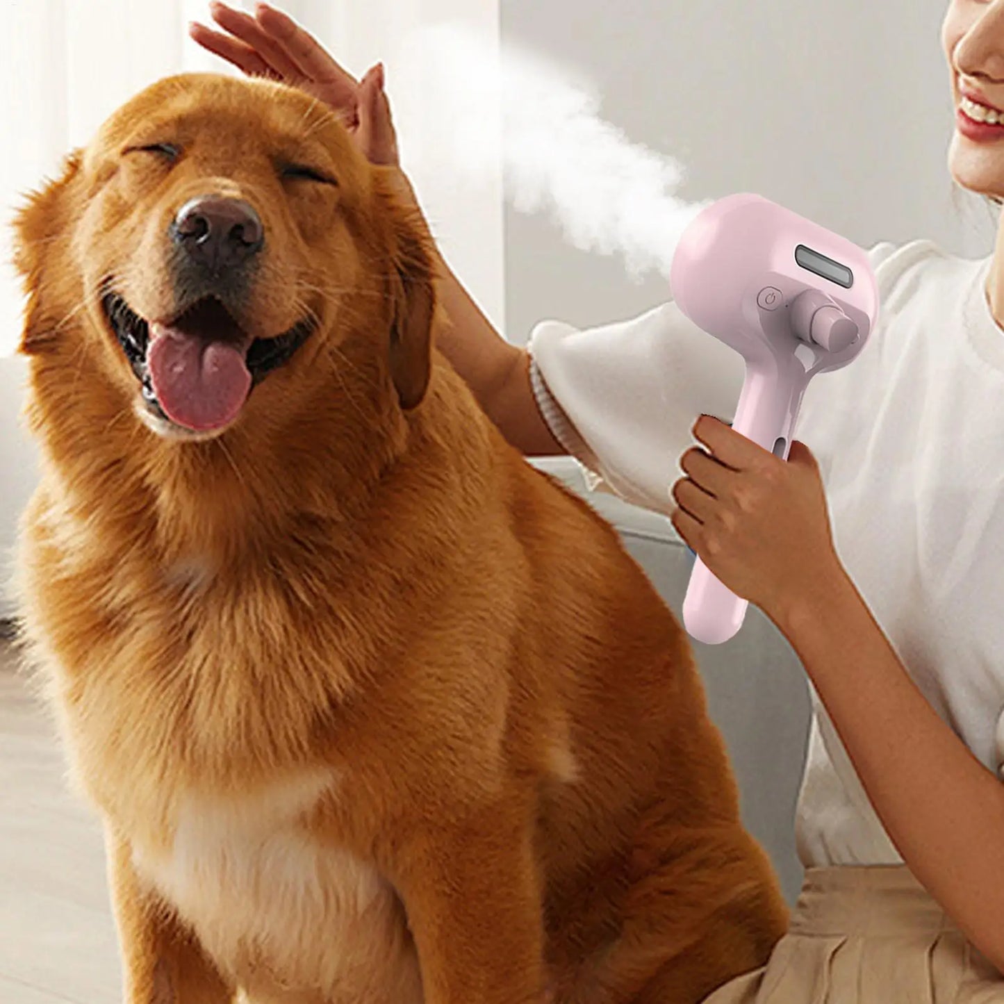 Steamy Dog Brush Electric Spray Cat Hair Brush 3 in1 Dog Steamer Brush