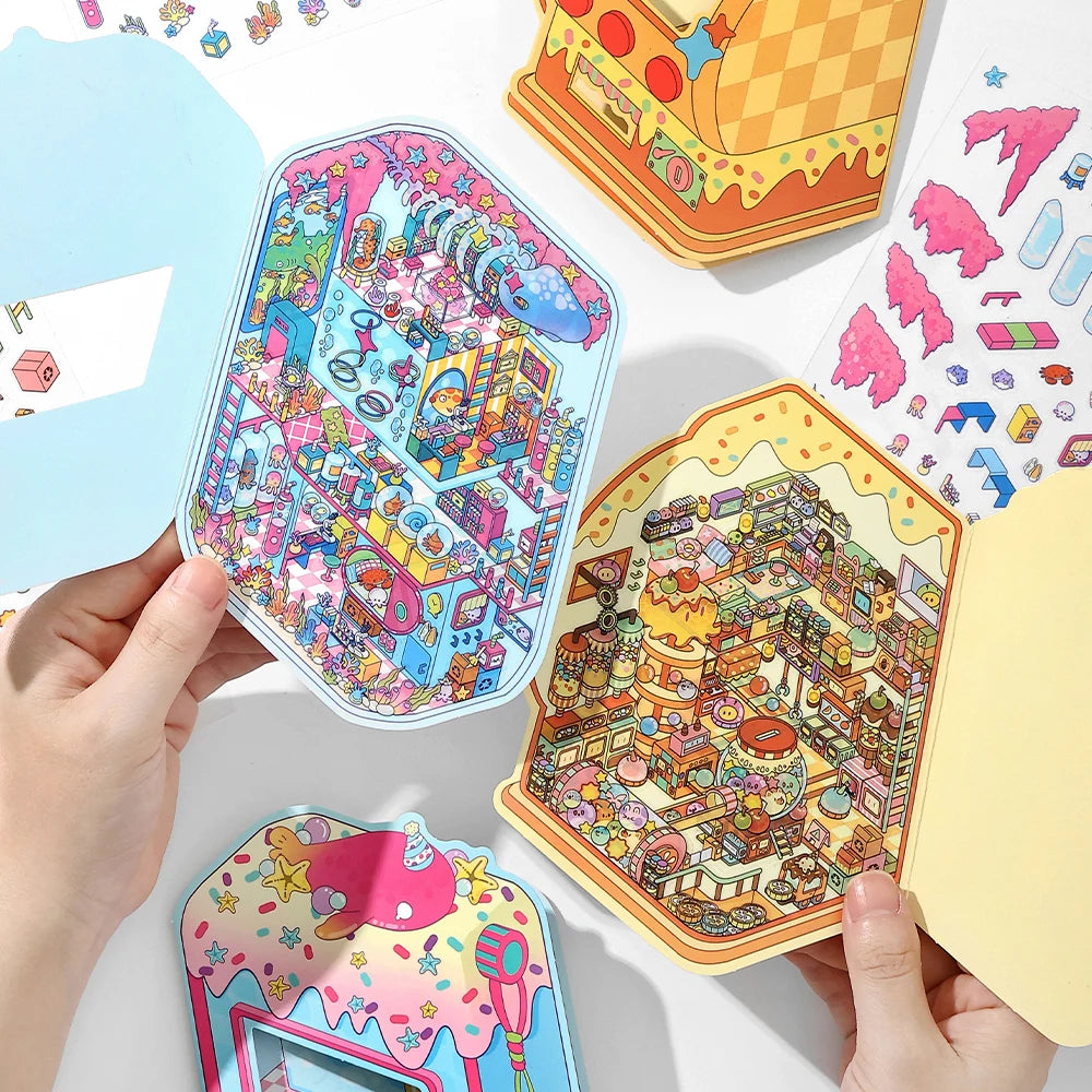 Kawaii Little Corner Starry Sky Music Hall Landscape Sticker DIY