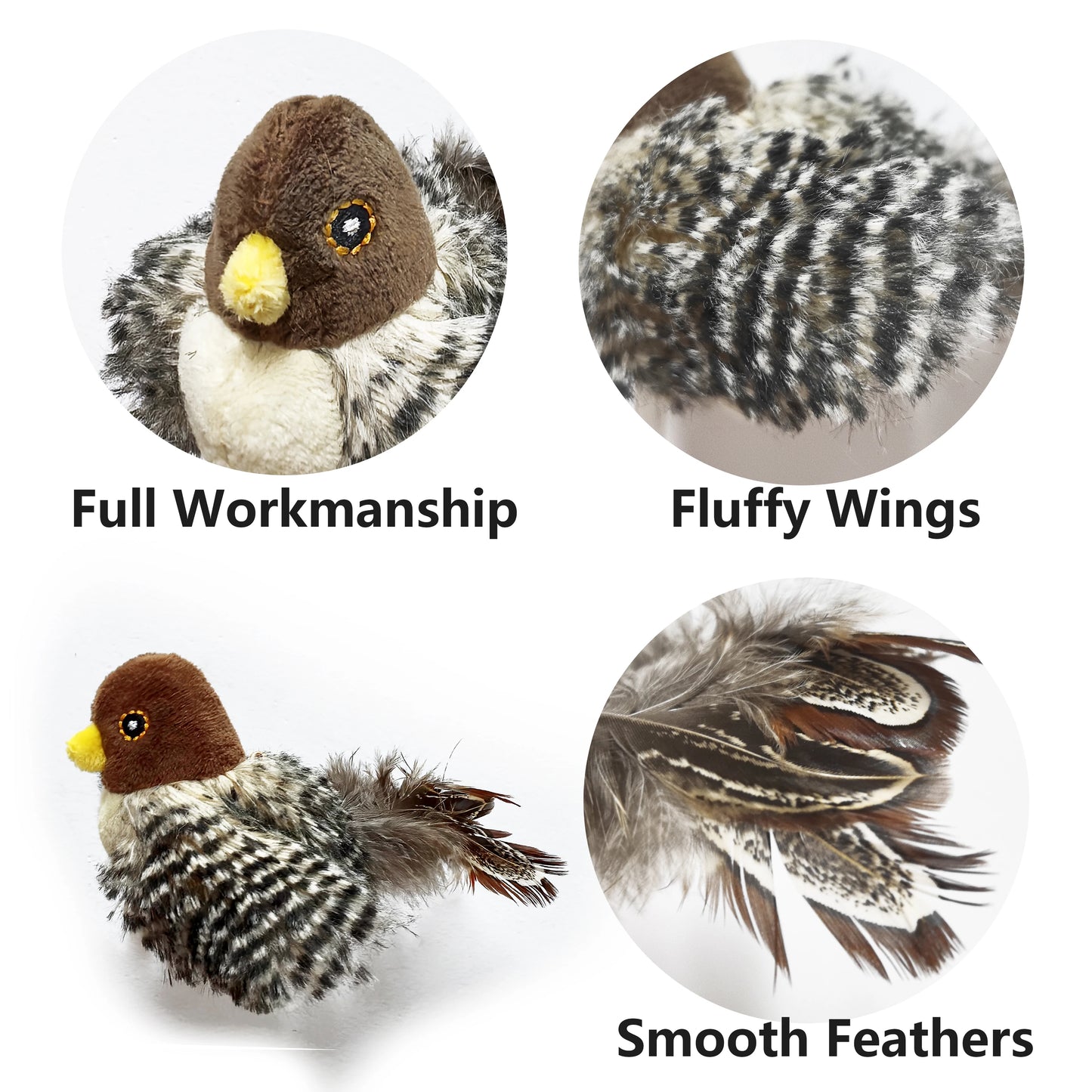Interactive Cat Toys Electric Squeaky Simulation Bird Plush Cats Pets