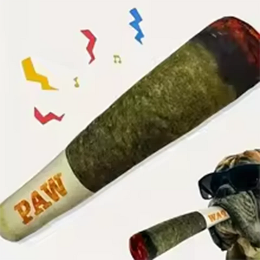 Funny Interactive Dog Toys Cigar Design Plush Squeaky Pet Toys