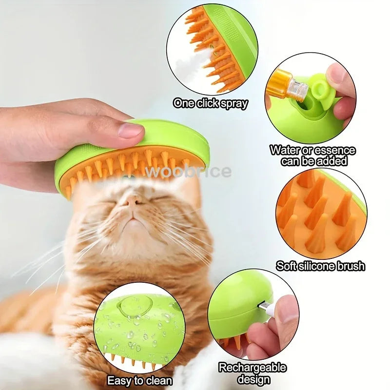 3 in 1 Pet Brush Cat Steam Brush Comb Dog Brush Electric Spray Cat