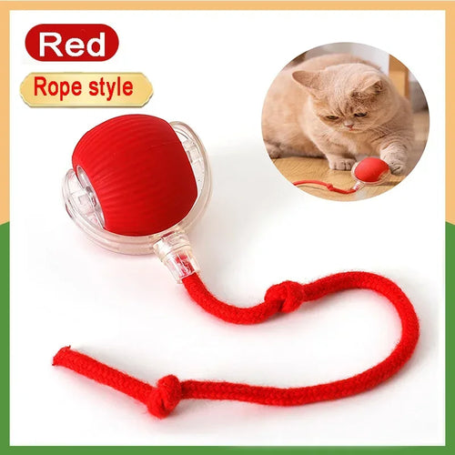 Cat Interactive Ball Toys Automatic Rolling Ball Faux Tail