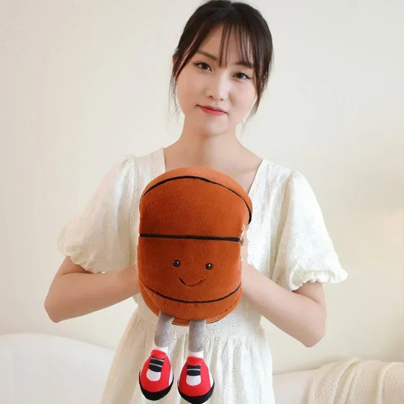 25-28cm football doll, basketball plush toy, creative football doll,