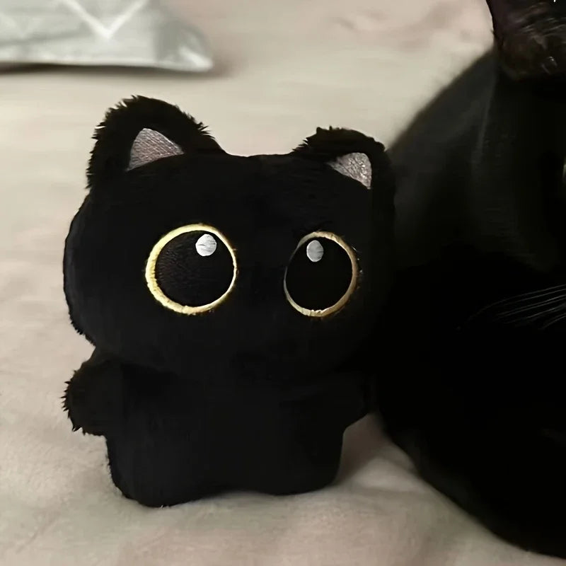 1 Pcs Cute Plush Little Black Cat Doll Pendant Versatile Hanging