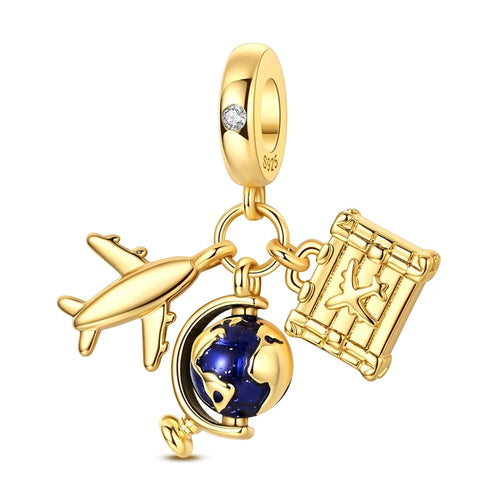 Hot 925 Sterling Silver Gold Charm Bead Pendant Cat Dog Pet Animal