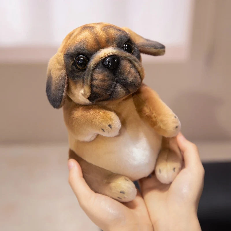 Realistic Sitting Poodle Pug Puppy Plush Toy Stuffed Doggy Cute Fluffy