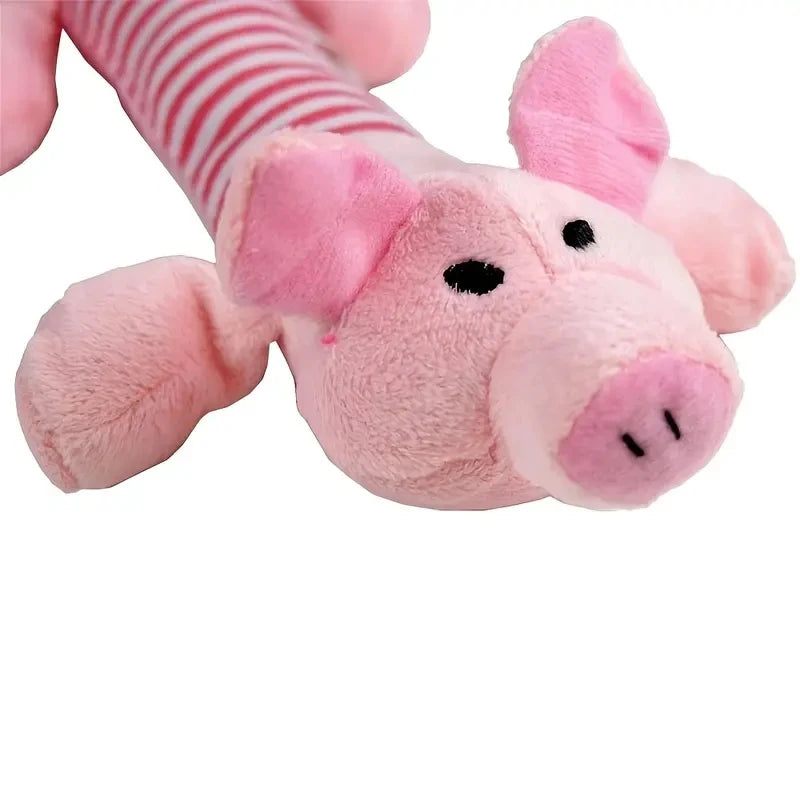 Pig Elephant Design Durable Interactive Dog Toy - Squeaky Chew Toy for