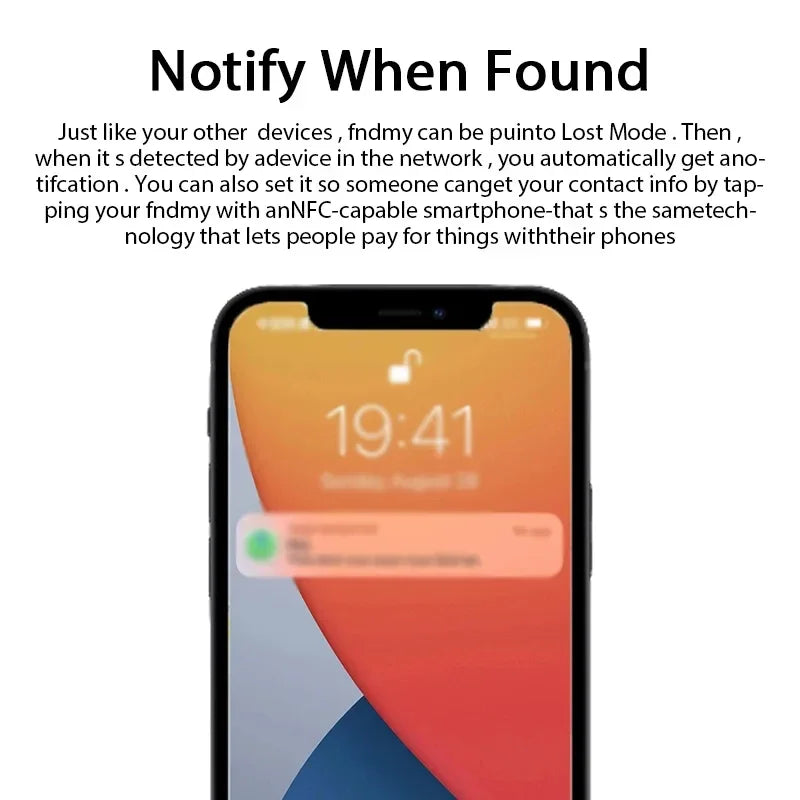 Mini Anti-Lost Tracking Device Bluetooth Works with Apple Find My APP